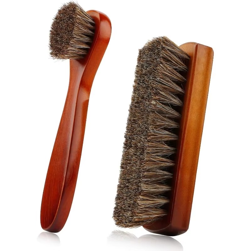Brushing Boot Horse - 2-piece Leather Care Brush Set, Polish