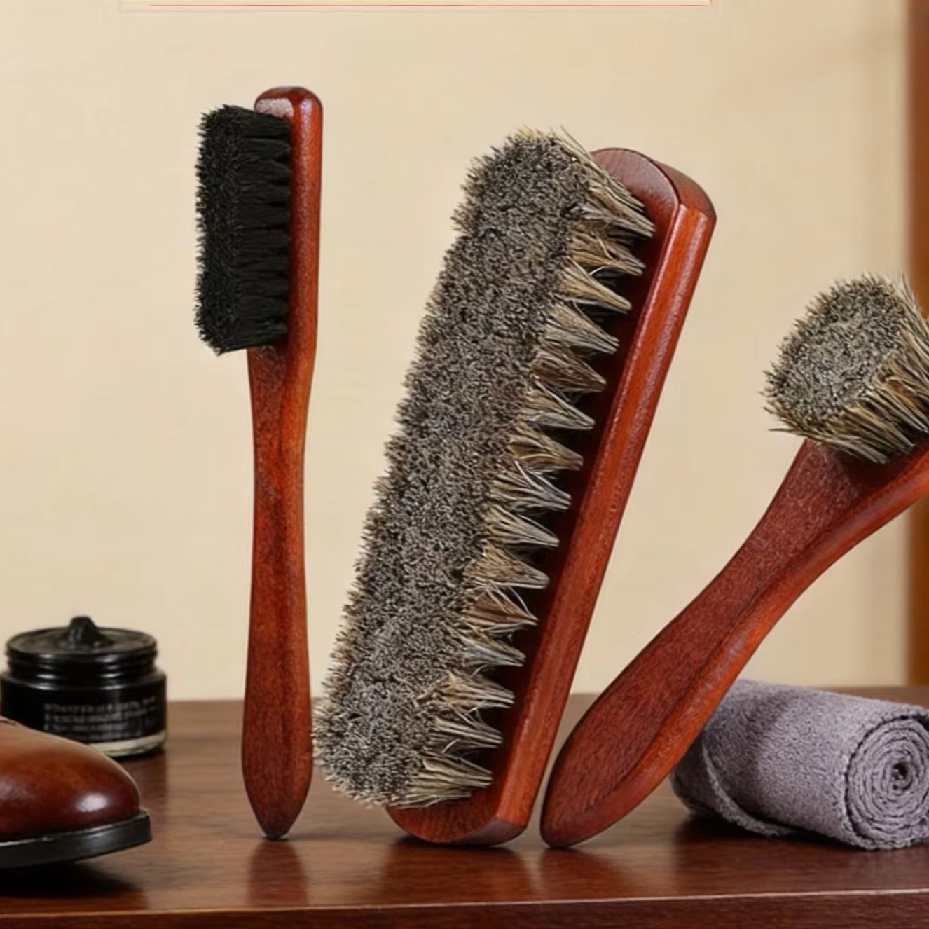 Brushing Boot Horse - 3PCS Horsehair Cleaning Brush Kit Shoe