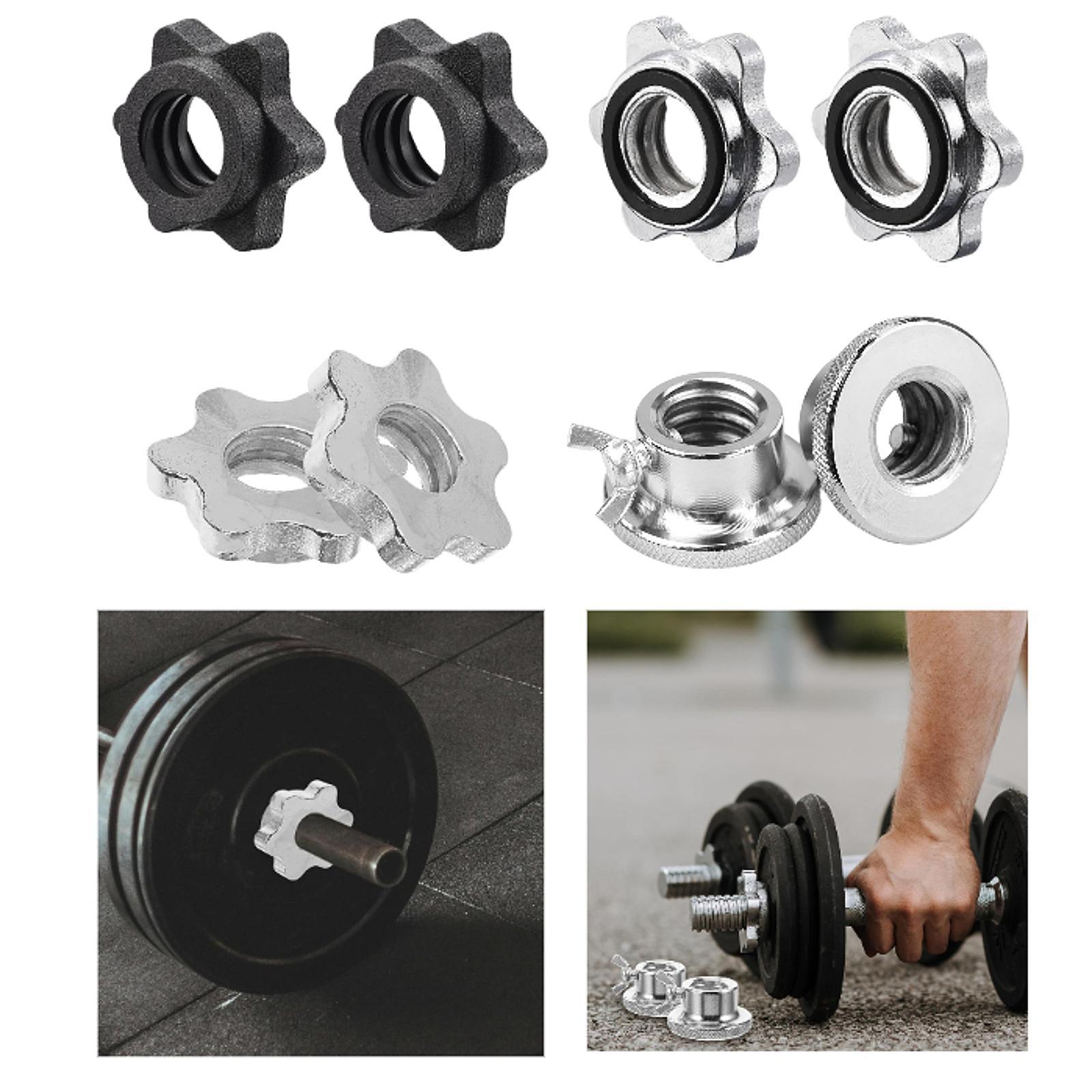 Outdoor Sports Hall - 2Pcs Barbell Screw Collars Equipment Steel